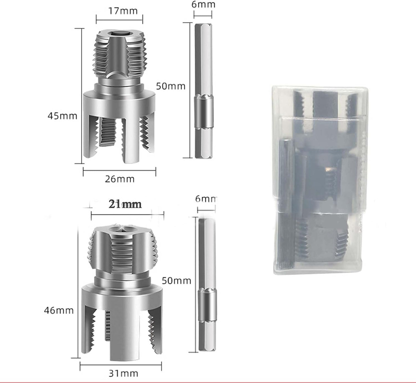 Set Extractor de Tubos y Tornillos Dañados de Doble Cabezal (5 Piezas)