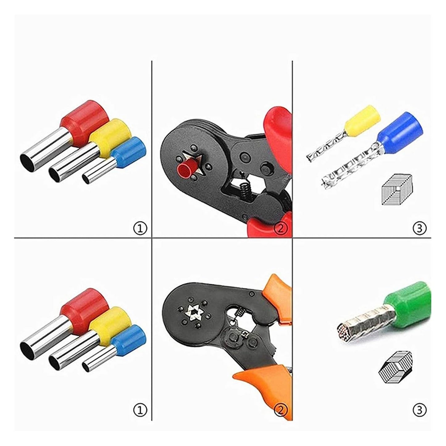Kit de Terminales Tubulares Huecosaislados / Virolas Crimpadoras (2120 Piezas)